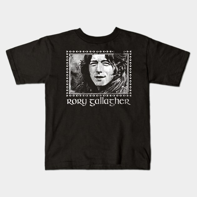 Rory Gallagher /// Faded Vintage Style Fan Design Kids T-Shirt by DankFutura